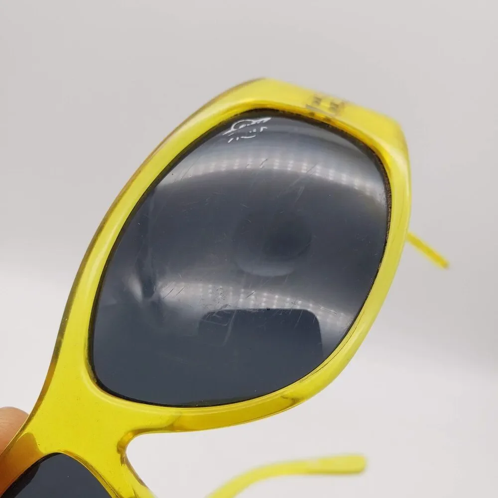 Vintage BLACK FLYS Sunglasses 'Kid's Kick' Clear Yellow VTG